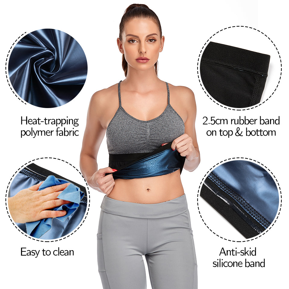 Women Waist Trainer Sweating Sauna Belts Workout Abdomen Tummy Control Body  Shaper Sweat Bands
