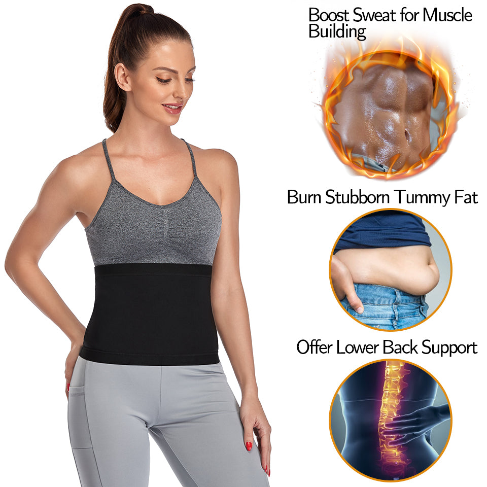 Sauna Band Sweat Corset Waist Trainer Heat Trapping Lower Belly Fat Shaper  Belt
