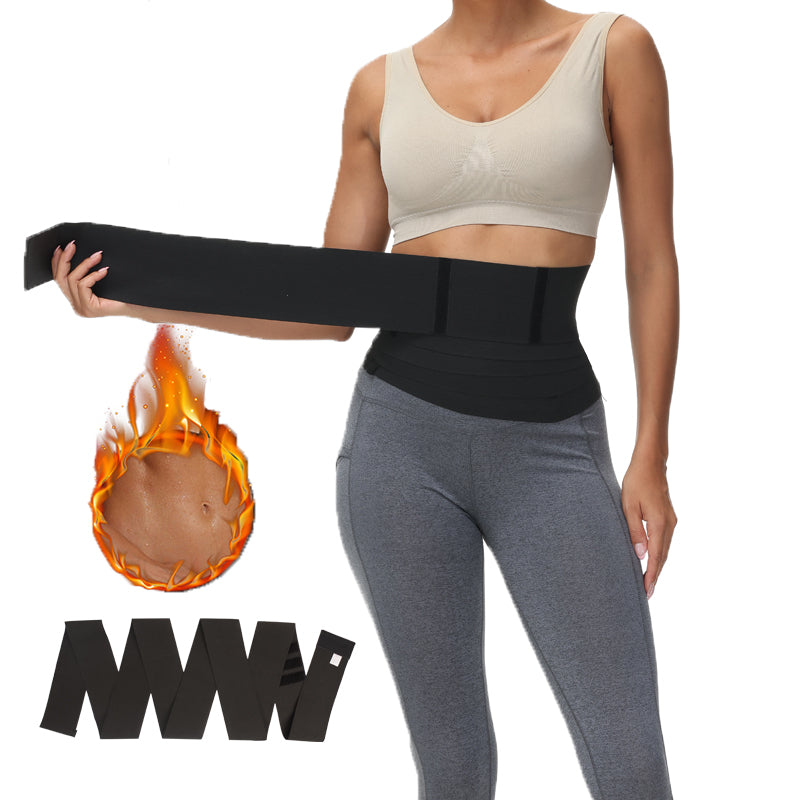 TORUBIA 10ft Invisible Wrap Waist Trainer for Women Plus Size Tummy Control  Belt Long Slimming Band Underwear Body Shaper Black 