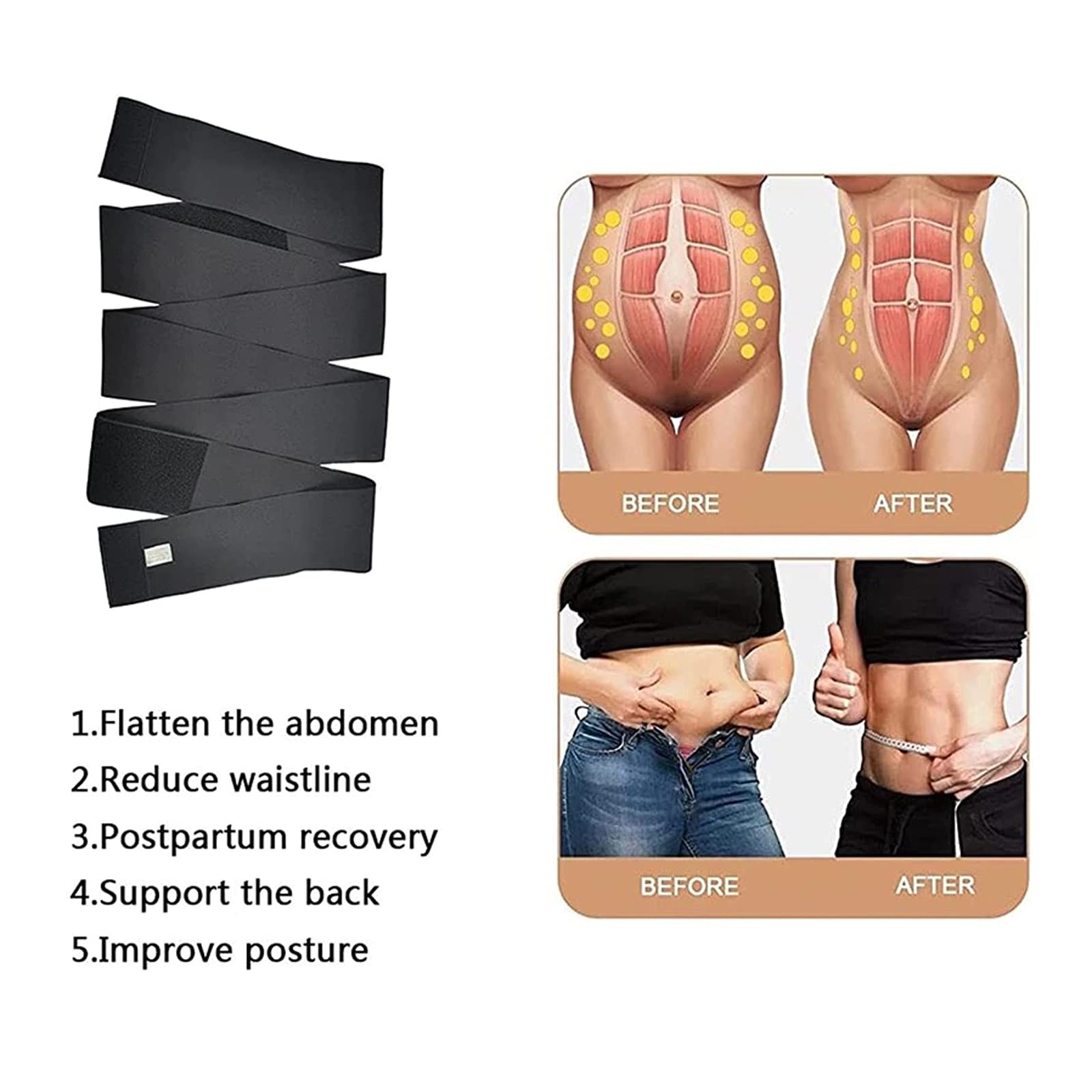 Invisible Women's Body Shaping Tummy Girdle Wrap Waist Lumbar Support